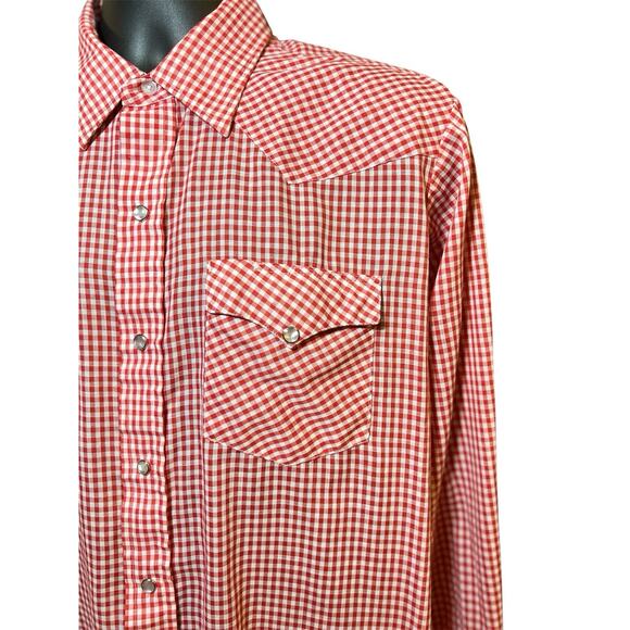 HbarC VTG California Western Pearl Snap Shirt Mens Size 17.5 34 Made in USA - Picture 2 of 10